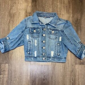 Cropped Blue Denim Jacket